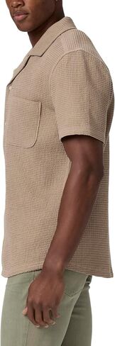 PAIGE Men's Agoura Short Sleeve Waffle Button Up Shirt in Saudi Arabia