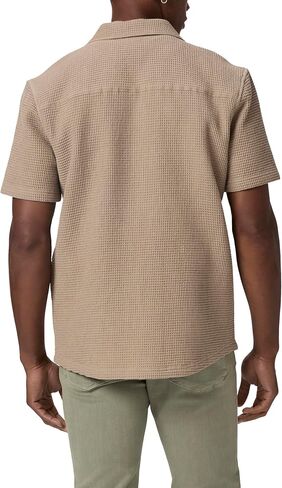 PAIGE Men's Agoura Short Sleeve Waffle Button Up Shirt in Saudi Arabia