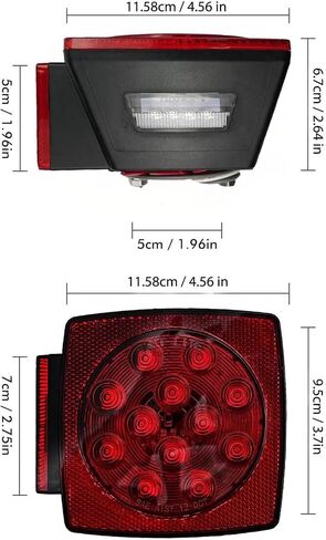 12V LED LED Submersible Trailer Lights - مجموعة متوافقة مع DOT لأقل من 80 بوصة مقطورة فائدة القوارب ، RV ، الثلج ، تشمل أضواء لوحة الذيل وترخيص ... (مجموعة الضوء) in Kuwait