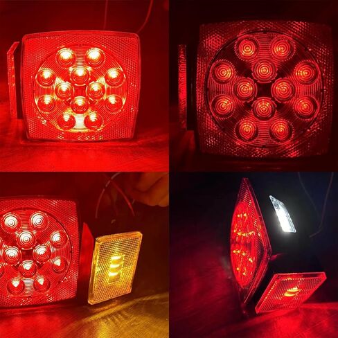 12V LED LED Submersible Trailer Lights - مجموعة متوافقة مع DOT لأقل من 80 بوصة مقطورة فائدة القوارب ، RV ، الثلج ، تشمل أضواء لوحة الذيل وترخيص ... (مجموعة الضوء) in Kuwait