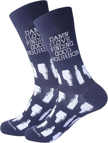 Bourbon Whiskey Socks - Funny Men Father's Socks - Drinking Apparel - Things Bourbon Drinkers Say (Blend, Shipment Come In) in Saudi Arabia