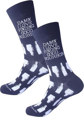 Bourbon Whiskey Socks - Funny Men Father's Socks - Drinking Apparel - Things Bourbon Drinkers Say (Blend, Shipment Come In) in Saudi Arabia