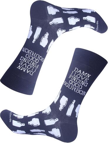 Bourbon Whiskey Socks - Funny Men Father's Socks - Drinking Apparel - Things Bourbon Drinkers Say (Blend, Shipment Come In) in Saudi Arabia