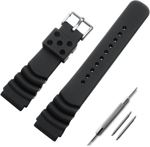 AddiesDive Rubber Watch Band for Dive Watches Proof Prackice Strap للرجال إطلاق سريع المعصم 20 مم 22 مم أسود اللون البرتقالي in Kuwait
