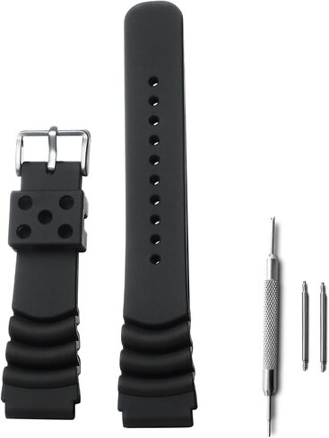 AddiesDive Rubber Watch Band for Dive Watches Proof Prackice Strap للرجال إطلاق سريع المعصم 20 مم 22 مم أسود اللون البرتقالي in Kuwait