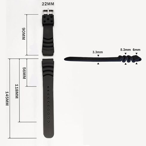 AddiesDive Rubber Watch Band for Dive Watches Proof Prackice Strap للرجال إطلاق سريع المعصم 20 مم 22 مم أسود اللون البرتقالي in Kuwait