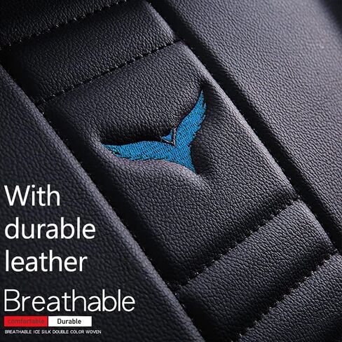 Luxury 2 Seats Car Seat Covers Protectors for Kia 1999-2025 95% Models, Back Storage Bag Design & Headrest Pillow & Lumbar Support Black & Blue Line in Saudi Arabia