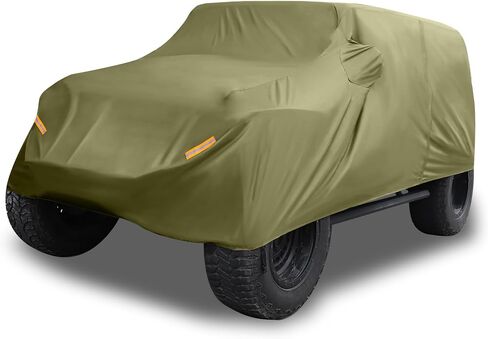 غطاء السيارة مقاوم للماء كل الطقس مع سحاب باب السائق لجيب Wrangler JK JL 4 Door 2007-2021 / غطاء خارجي كامل / متين 210D Oxford Cloth / 1PCS Navy Blue in Kuwait