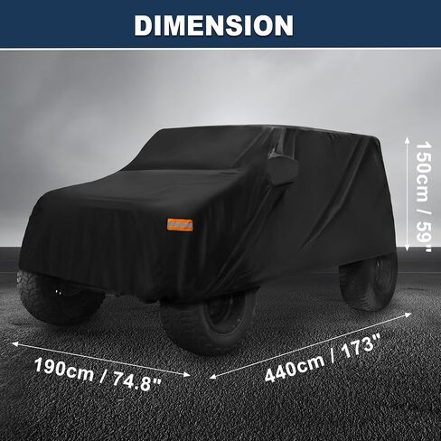 Car Cover Waterproof All Weather with Driver Door Zipper for Jeep Wrangler JK JL 4 Door 2007-2021 / Full Exterior Cover/Durable 210D Oxford Cloth / 1Pcs Navy Blue in Saudi Arabia