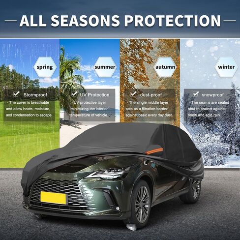 X AutoHaux Cover Cover في الهواء الطلق مقاوم للماء الحماية من أشعة المطر الثلج الحماية مع سحاب الباب الأيسر 210D-PU لـ LEXUS RX in Saudi Arabia