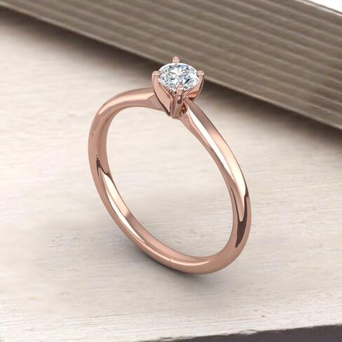 FINEROCK 1/5 قيراط 4 - مجموعة من Diamond Solitaire خاتم الخطوبة الفرقة في 10K الذهب - IGI معتمد in Saudi Arabia