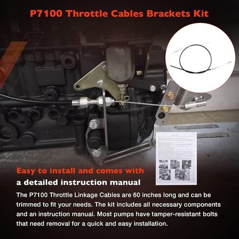 Universal P7100 Throttle Swap Kit مع 60 بوصة قابلة للتعديل كابل وتصاعد نوابض الإرجاع ، متوافقة مع دودج كامينز 5.9L محرك الديزل 12V 6BT in Saudi Arabia
