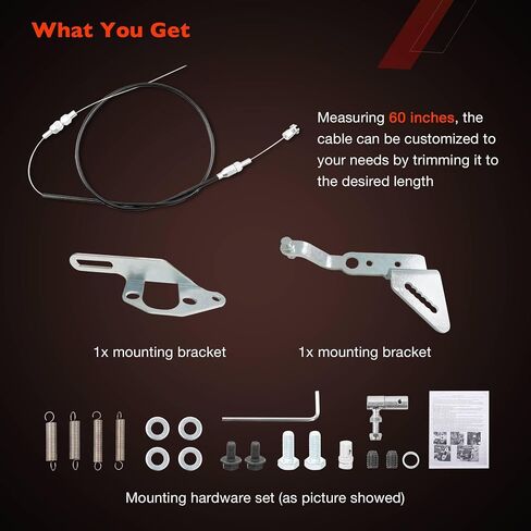 Universal P7100 Throttle Swap Kit مع 60 بوصة قابلة للتعديل كابل وتصاعد نوابض الإرجاع ، متوافقة مع دودج كامينز 5.9L محرك الديزل 12V 6BT in Saudi Arabia