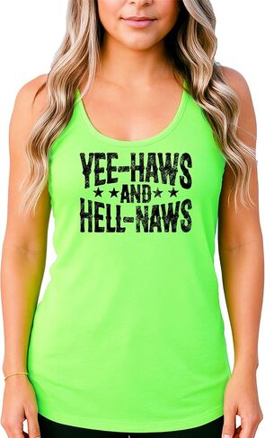 Yee Haws and Hell Naws Tank Top for Women and Teens Funny Country Western Summer Shirt in Saudi Arabia