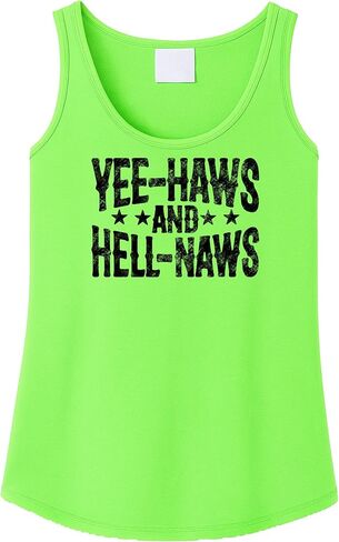 Yee Haws and Hell Naws Tank Top for Women and Teens Funny Country Western Summer Shirt in Saudi Arabia