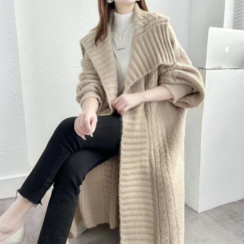 Cardigans Long Utcoco للنساء من طية صدر السترة مفتوحة جبهة محبوكة سترات كارديجان طويلة in Saudi Arabia