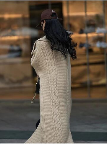 Cardigans Long Utcoco للنساء من طية صدر السترة مفتوحة جبهة محبوكة سترات كارديجان طويلة in Saudi Arabia