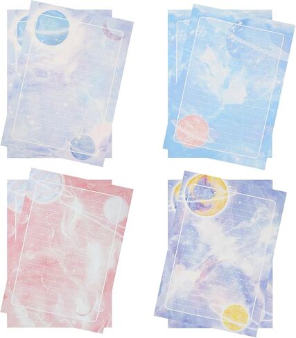 60 Lined Writing Stationery Paper, Beautiful Sky Designs for Writing Letter, Notes, Invitations, Craft, 4 Different Style (9.4 x 6.6") in Saudi Arabia