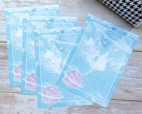60 Lined Writing Stationery Paper, Beautiful Sky Designs for Writing Letter, Notes, Invitations, Craft, 4 Different Style (9.4 x 6.6") in Saudi Arabia