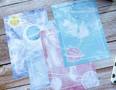 60 Lined Writing Stationery Paper, Beautiful Sky Designs for Writing Letter, Notes, Invitations, Craft, 4 Different Style (9.4 x 6.6") in Saudi Arabia