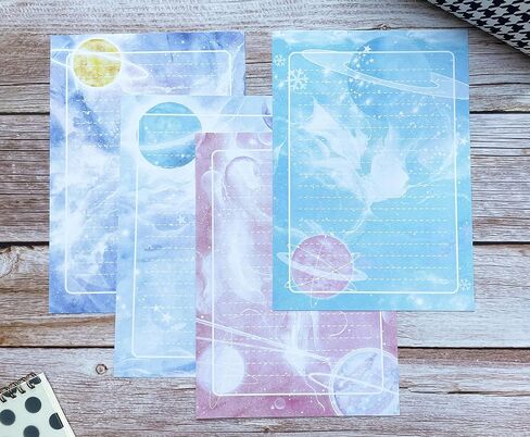 60 Lined Writing Stationery Paper, Beautiful Sky Designs for Writing Letter, Notes, Invitations, Craft, 4 Different Style (9.4 x 6.6") in Saudi Arabia