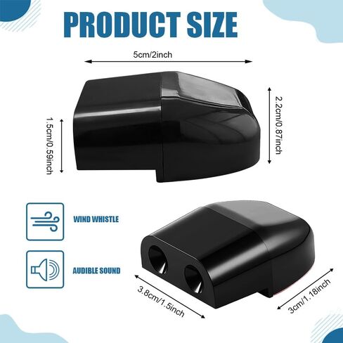 4PCS Deer Whistles for Car, Automotive Deer Warning Whistle Devices, Automotive Save a Deer Whistles to Avoid Collisions, Universal Animal Alert Car Accessories (Black, 4PCS) in Saudi Arabia