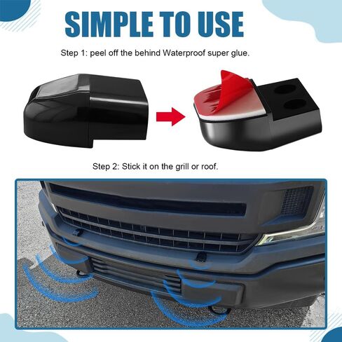 4PCS Deer Whistles for Car, Automotive Deer Warning Whistle Devices, Automotive Save a Deer Whistles to Avoid Collisions, Universal Animal Alert Car Accessories (Black, 4PCS) in Saudi Arabia