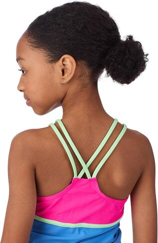 Saint Eve Kids Swimsuit 4 قطع-أعلى الأكمام Tankini Top ، Bikini Bottom ، Upf 50+ ، swim spoot for pool ، beach ، camp in Kuwait