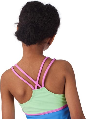 Saint Eve Kids Swimsuit 4 قطع-أعلى الأكمام Tankini Top ، Bikini Bottom ، Upf 50+ ، swim spoot for pool ، beach ، camp in Kuwait