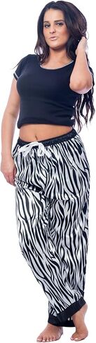 Up2date Fashion Women's Printed Satin Sleep & Lounge Pants, Style WSP-21 in Saudi Arabia