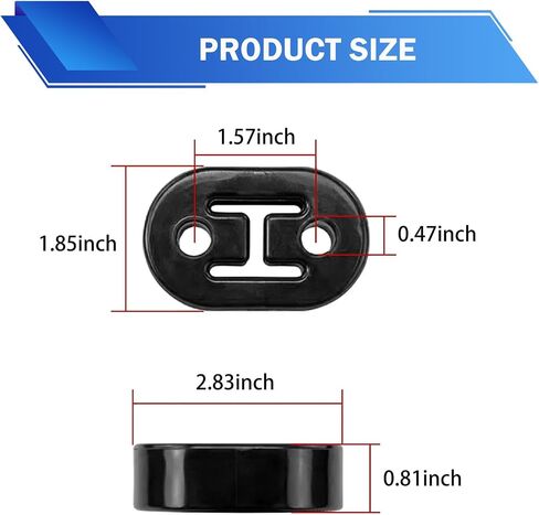 شماعات العادم 4 PCS ، 2 ثقب قابلة للتعديل ، فإن خطاف أنابيب العادم المكمور ، وقوس التثبيت على عزل المطاط ، لمعظم إكسسوارات شاحنات السيارات (أسود) in Kuwait