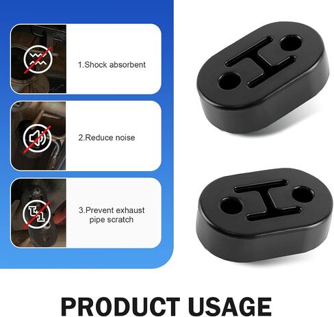 شماعات العادم 4 PCS ، 2 ثقب قابلة للتعديل ، فإن خطاف أنابيب العادم المكمور ، وقوس التثبيت على عزل المطاط ، لمعظم إكسسوارات شاحنات السيارات (أسود) in Kuwait