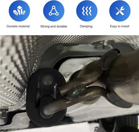 شماعات العادم 4 PCS ، 2 ثقب قابلة للتعديل ، فإن خطاف أنابيب العادم المكمور ، وقوس التثبيت على عزل المطاط ، لمعظم إكسسوارات شاحنات السيارات (أسود) in Kuwait