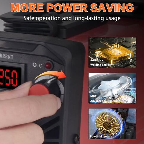 Super Mini Stick Welder Machine,110V 250A ARC Portable MMA Welding Machine for Beginners,Welding Machine with 10pcs Welding Rod Tools,IGBT Inverter Welder,Hot Start Arc Force Anti-stick in Saudi Arabia