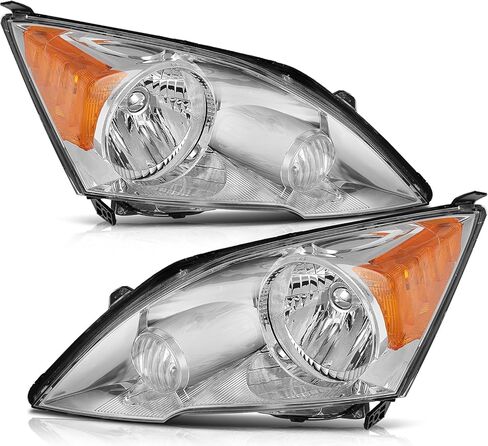 Headlight Assembly for GMC Sierra 1500 1999-2006 for GMC Sierra 1500 Classic 2007 for GMC Sierra 2500 1999-2004 Chrome Housing Amber Reflector Clear lens Driver and Passenger Side Headlamp in Kuwait