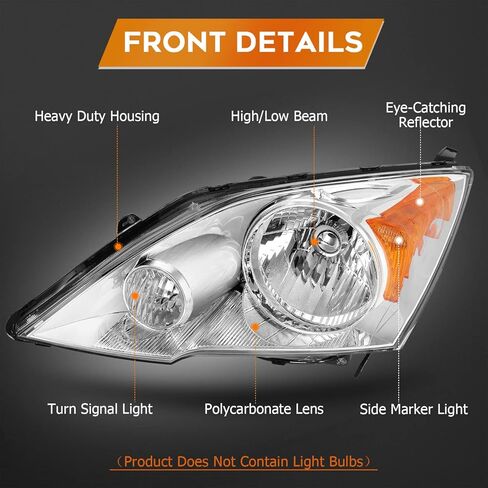 Headlight Assembly for GMC Sierra 1500 1999-2006 for GMC Sierra 1500 Classic 2007 for GMC Sierra 2500 1999-2004 Chrome Housing Amber Reflector Clear lens Driver and Passenger Side Headlamp in Kuwait