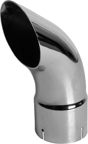 4" x 12" Curved End Pipe Exhaust Stack Chrome Compatible With UNIVERSAL in Kuwait