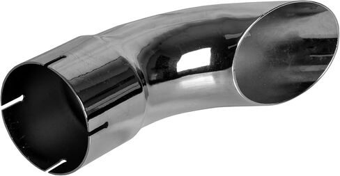 4" x 12" Curved End Pipe Exhaust Stack Chrome Compatible With UNIVERSAL in Kuwait