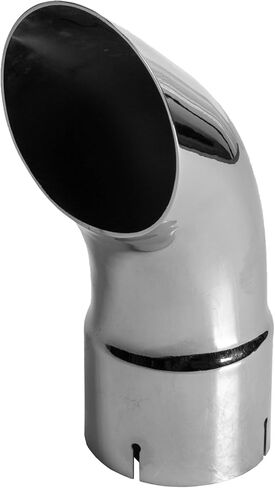 4" x 12" Curved End Pipe Exhaust Stack Chrome Compatible With UNIVERSAL in Kuwait