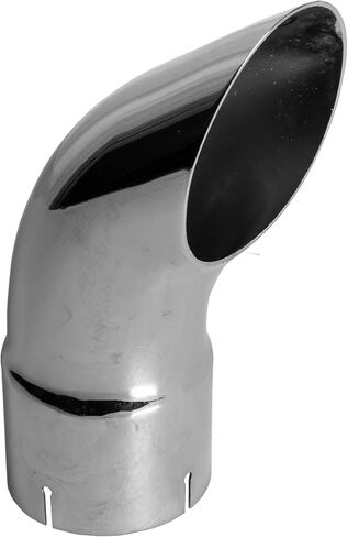 4" x 12" Curved End Pipe Exhaust Stack Chrome Compatible With UNIVERSAL in Kuwait