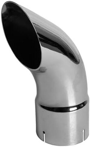 4" x 12" Curved End Pipe Exhaust Stack Chrome Compatible With UNIVERSAL in Kuwait
