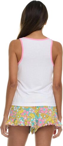 Womens Pajama Sets - 2 Piece SpongeBob SquarePants Scooby-Doo Henley Tank Top & Pajama Shorts Set for Women in Saudi Arabia