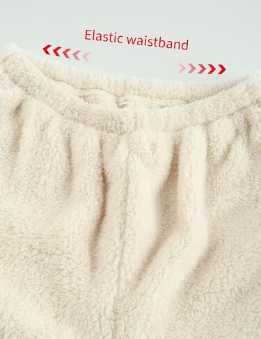 مجموعة بيجامات Gihuo Women's Fluffy Pajamas سراويل سراويل سراويل فضفاضة أفخم ملابس نوم 2 قطعة PJS مجموعة صالة دافئة غامضة in Saudi Arabia