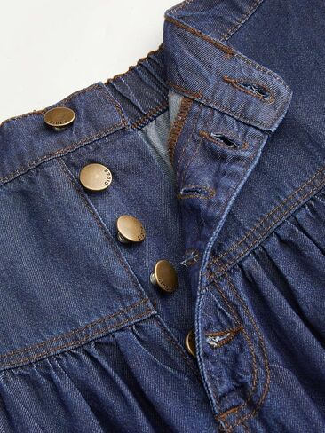 تنورة CIDER Denim عالية الارتفاع وجيب بأزرار وطبقات متينة in Kuwait