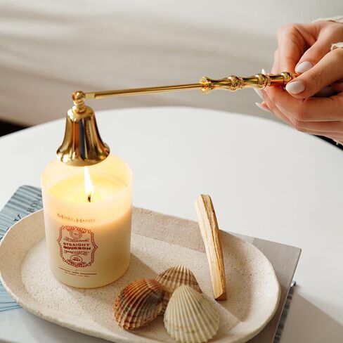 Luxury Candle Snuffer Accessory - Brass Design - Safely Extinguish Candle Flames - Home Decor and Gift for Candle Lover (Silver) in Kuwait