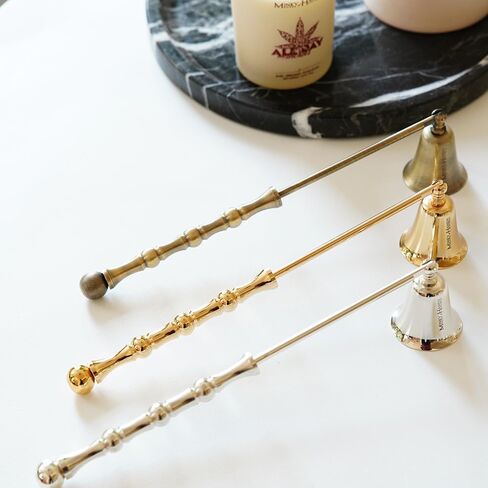 Luxury Candle Snuffer Accessory - Brass Design - Safely Extinguish Candle Flames - Home Decor and Gift for Candle Lover (Silver) in Kuwait