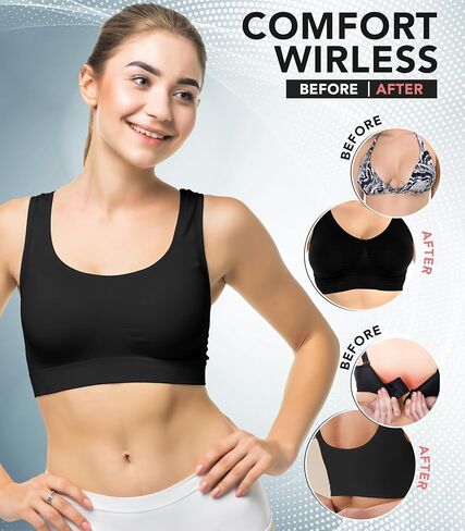 Love My Fashions® Sports Bras for Women Padded Wirefree Comfortable Bra Workout Yoga Gym Fitness (3 Pack) in Saudi Arabia
