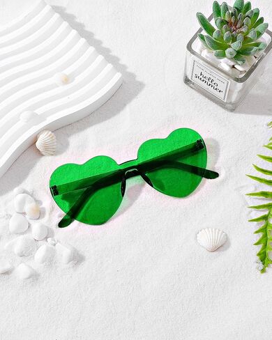 40 Pairs Heart Shaped Sunglasses Bulk, Colorful Rimless Fun Heart Sunglasses for Women Party Favors in Kuwait