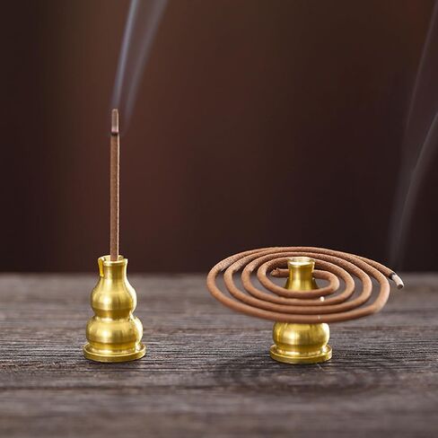 Mrmrkura 3 PCS Brass Ecense Stick Holder ، Metal Cone Pisense Holder Coil Burner for Indoor Outdoor Decor Alloy Cone Ash Catcher for Yoga Inspitation Gift in Kuwait