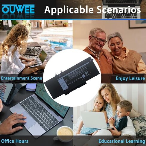 بطارية كمبيوتر محمول 7XNTR متوافقة مع Dell Latitude 12 7202 7212 Rugged Extreme Tablet Series Notebook J7HTX 07XNTR FH8RW 0FH8RW 7.4V 26Wh 3420mAh 2-Cell in Kuwait